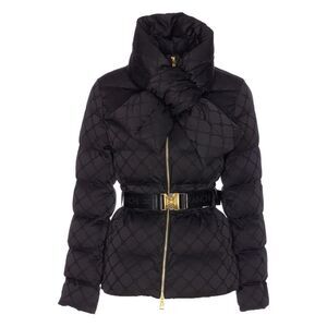 Elisabetta Franchi Women Piumino In Tessuto Vela Jacquard Con Cintura
